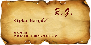 Ripka Gergő névjegykártya